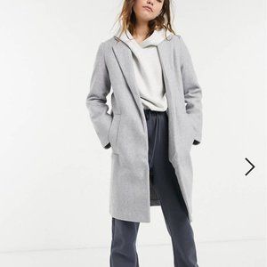 Stradivarius Knit coat, Medium Grey